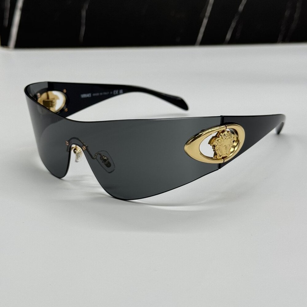 NEW VERSACE VE2280 1002/87 UNISEX BLACK VERSACE SUNGLASSES VE2280 100287